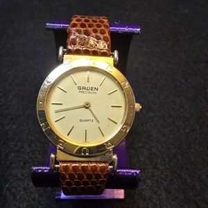Gruen Precision Women's Gold and Brown Watch